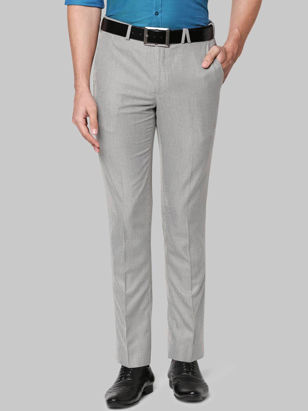 Buy Park Avenue Men Grey Slim Fit Formal Trousers - Trousers for Men ...