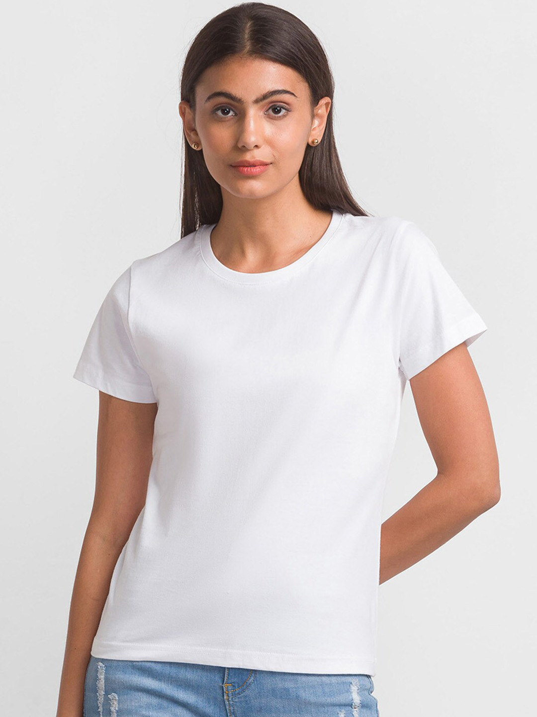 Buy FashionRack Women Solid Cotton Knitted T Shirt Tshirts for Women 21075584 Myntra