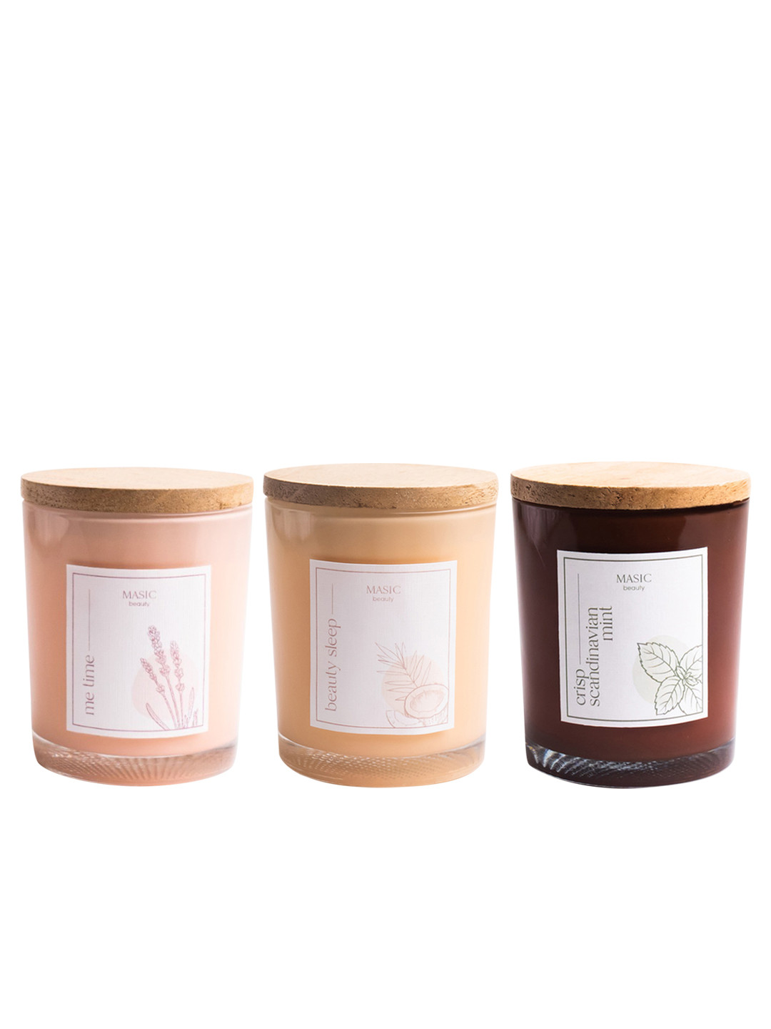 Buy MASIC Beauty Set Of 3 Cruelty Free 2 Wick Jar Candles 200g Each
