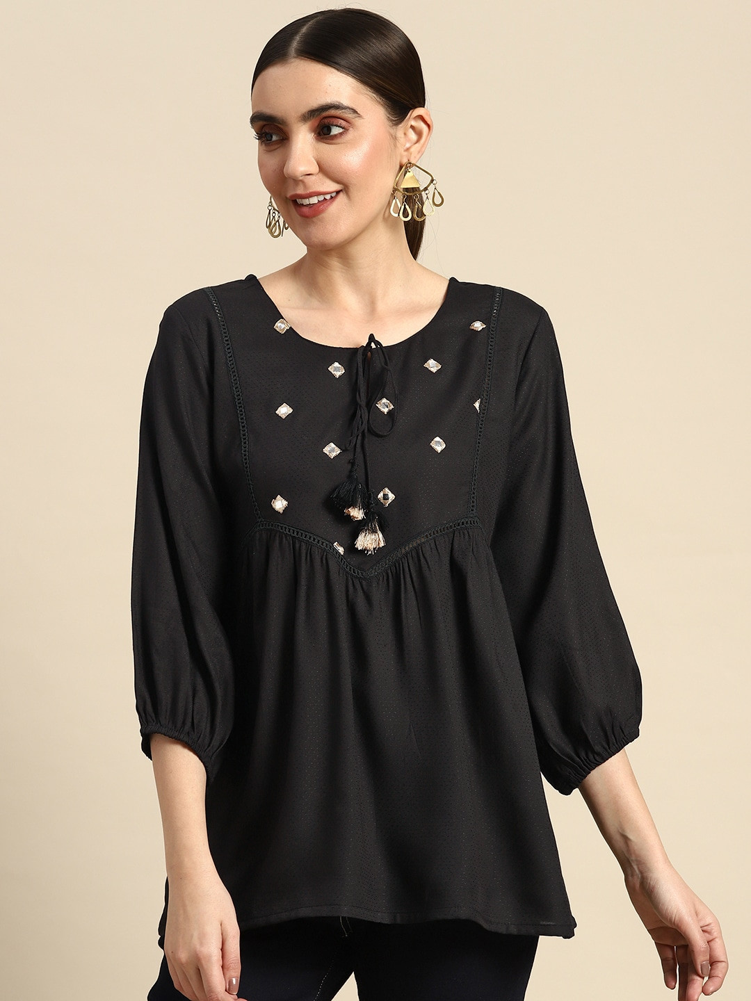 kurti with side tie up