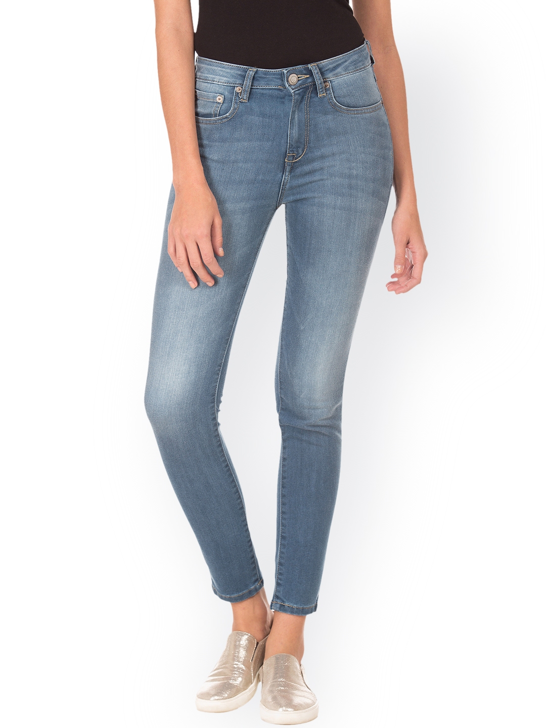 Buy Aeropostale Women Blue Skinny Fit Mid Rise Clean Look Stretchable ...