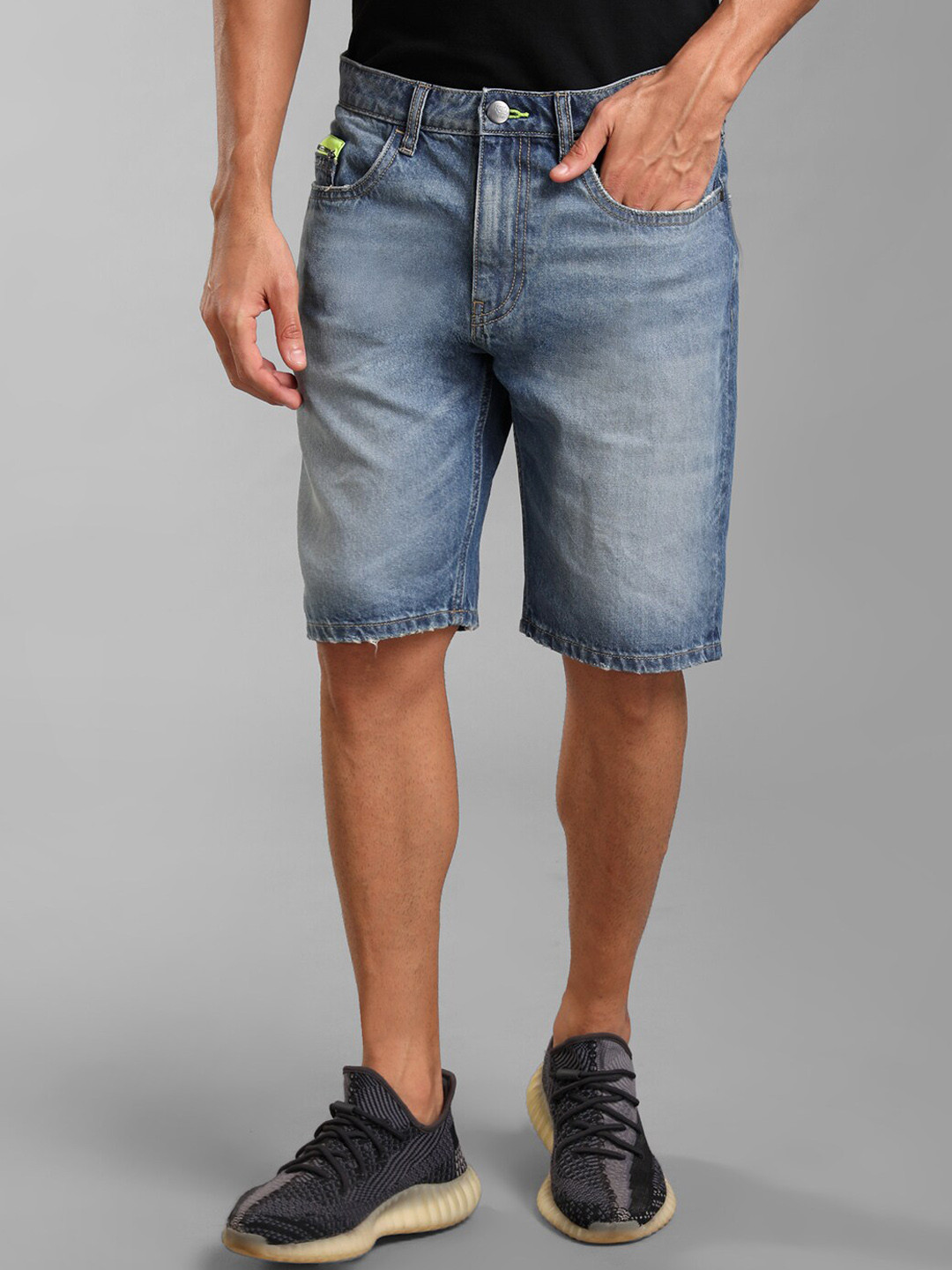 Buy KZ07 By Kazo Men Washed High Rise Denim Shorts Shorts for Men