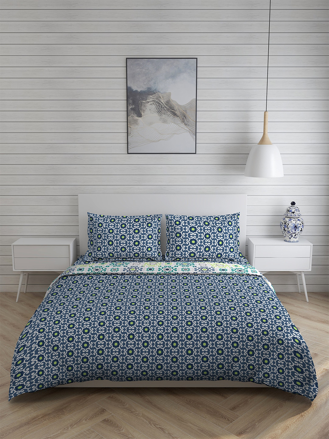 Buy Layers Ethnic Motif Pure Cotton King Size Bedding Set With