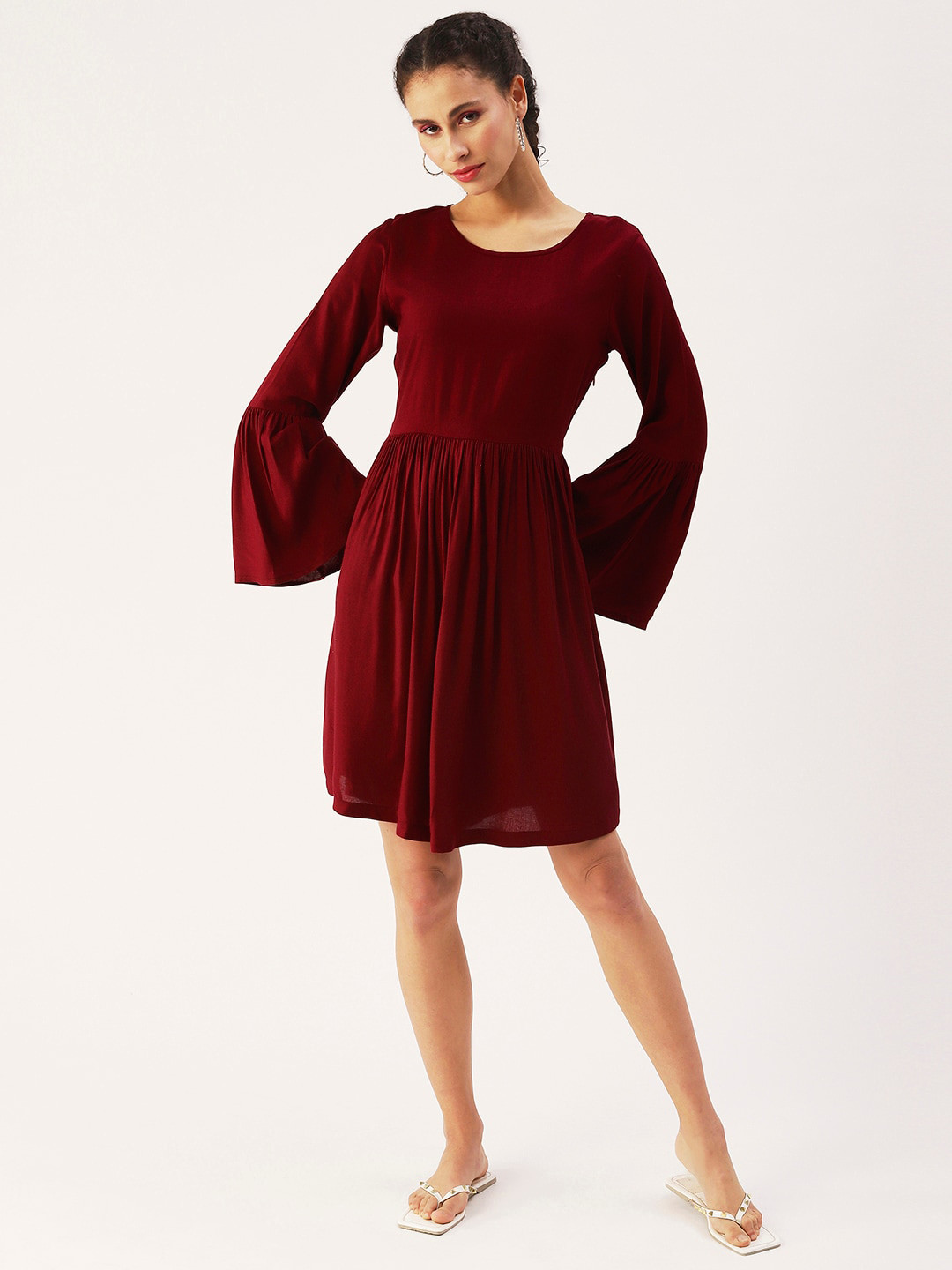 Buy DressBerry Bell Sleeves Flared Dress Dresses for Women 21105442