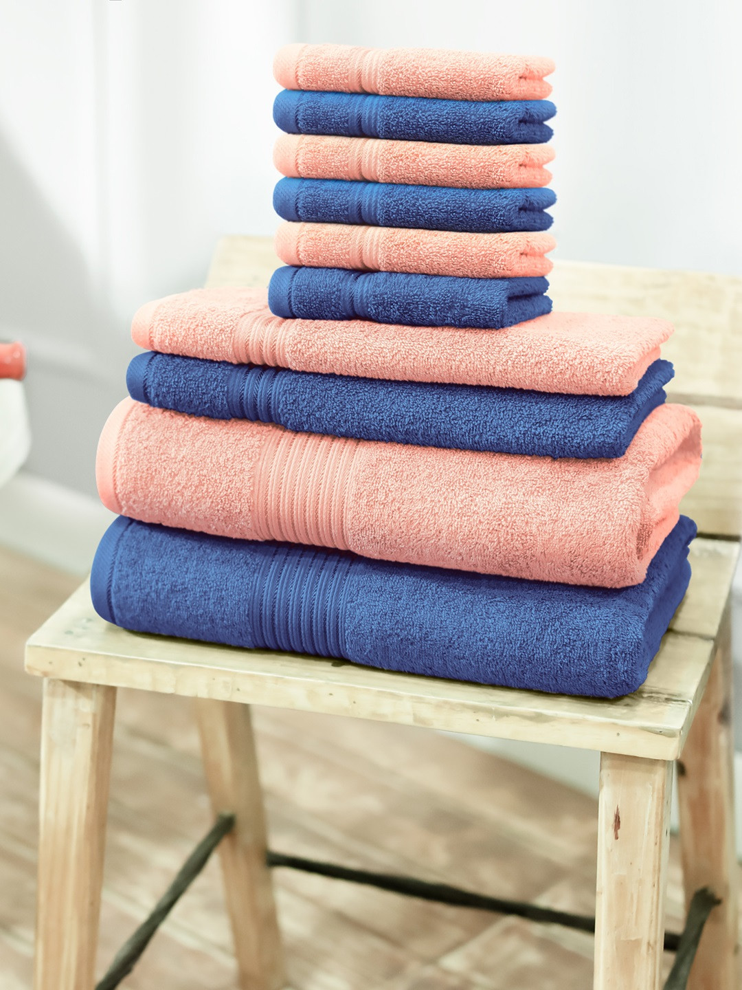 Buy Swiss Republic Set Of 10 Cotton 600 GSM Towels Towel Set for