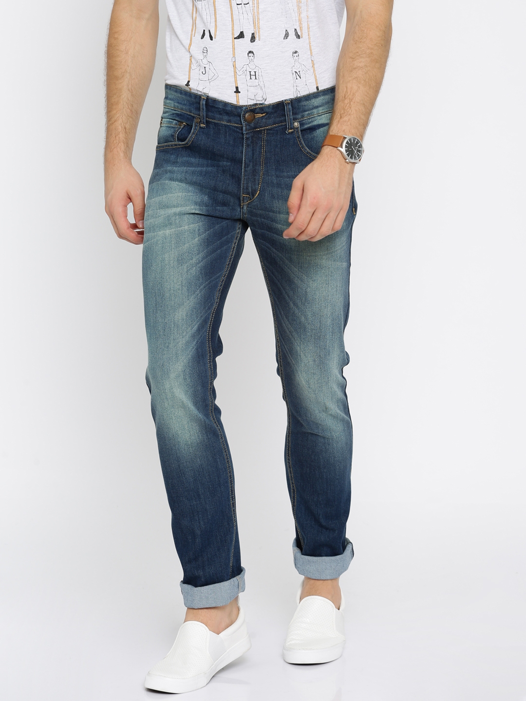 slim fit mid rise jeans