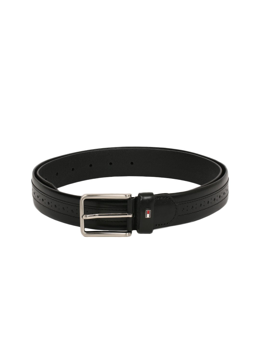 Buy Tommy Hilfiger Men Black Solid Leather Belt Belts for Men 2113175