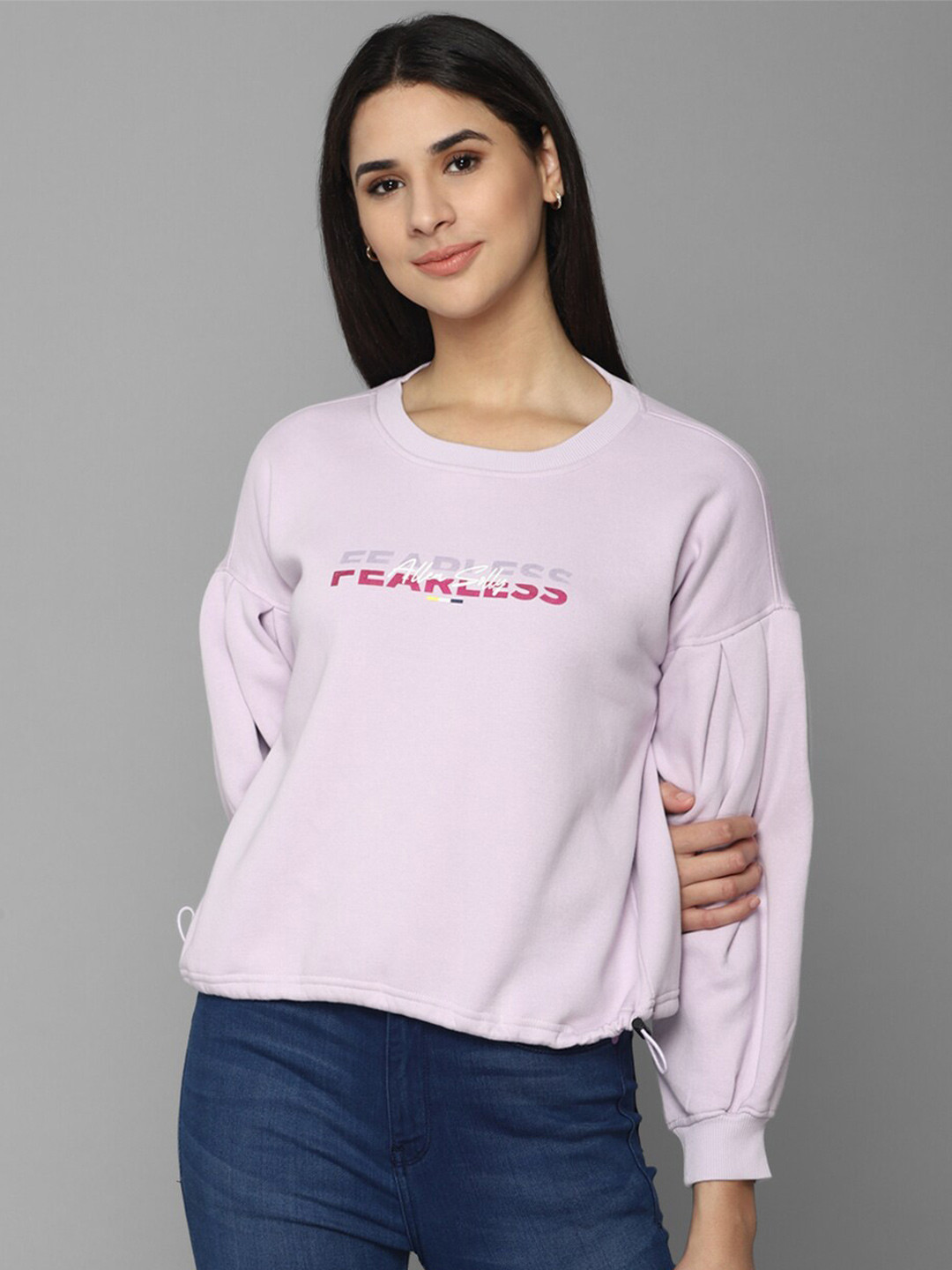 Buy Allen Solly Woman Women Purple Printed Sweatshirt - Sweatshirts for