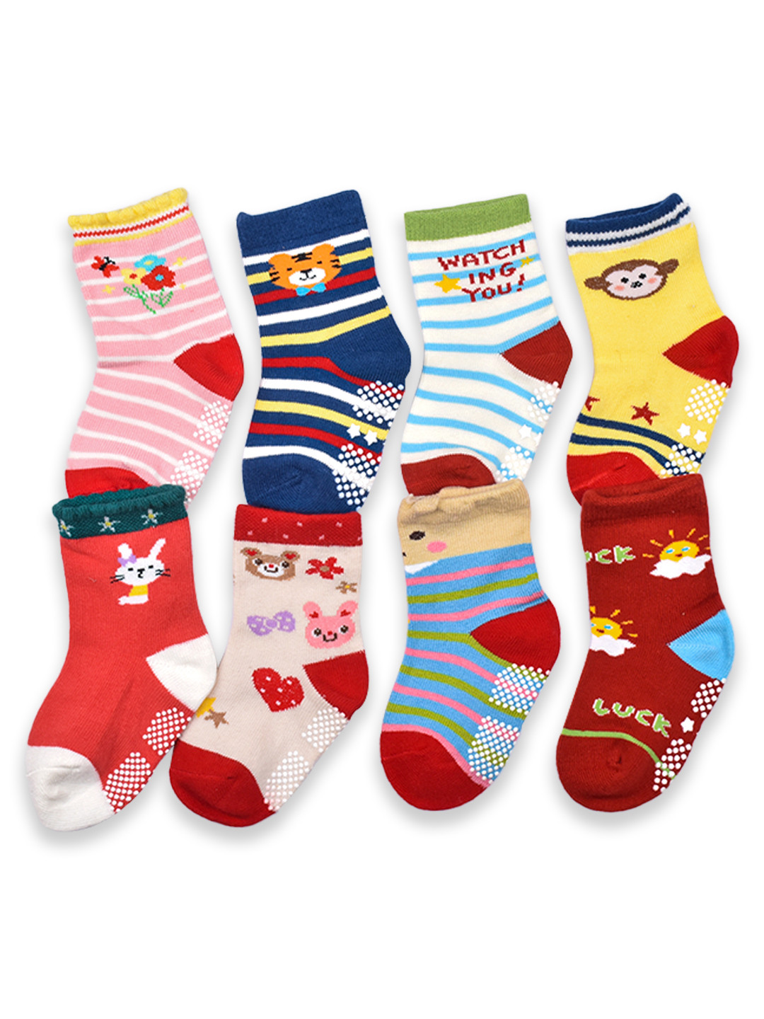 Buy FOOTPRINTS Kids Pack Of 8 Organic Cotton Ankle Length Socks Socks