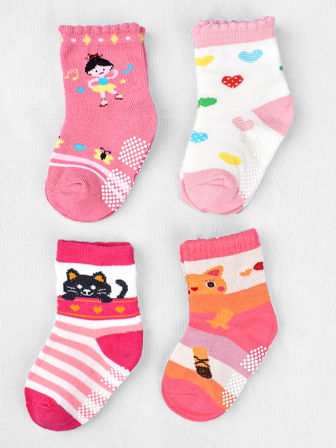 Buy FOOTPRINTS Kids Pack Of 4 Ankle Length Cotton Socks Socks for Unisex Kids 21140418 Myntra
