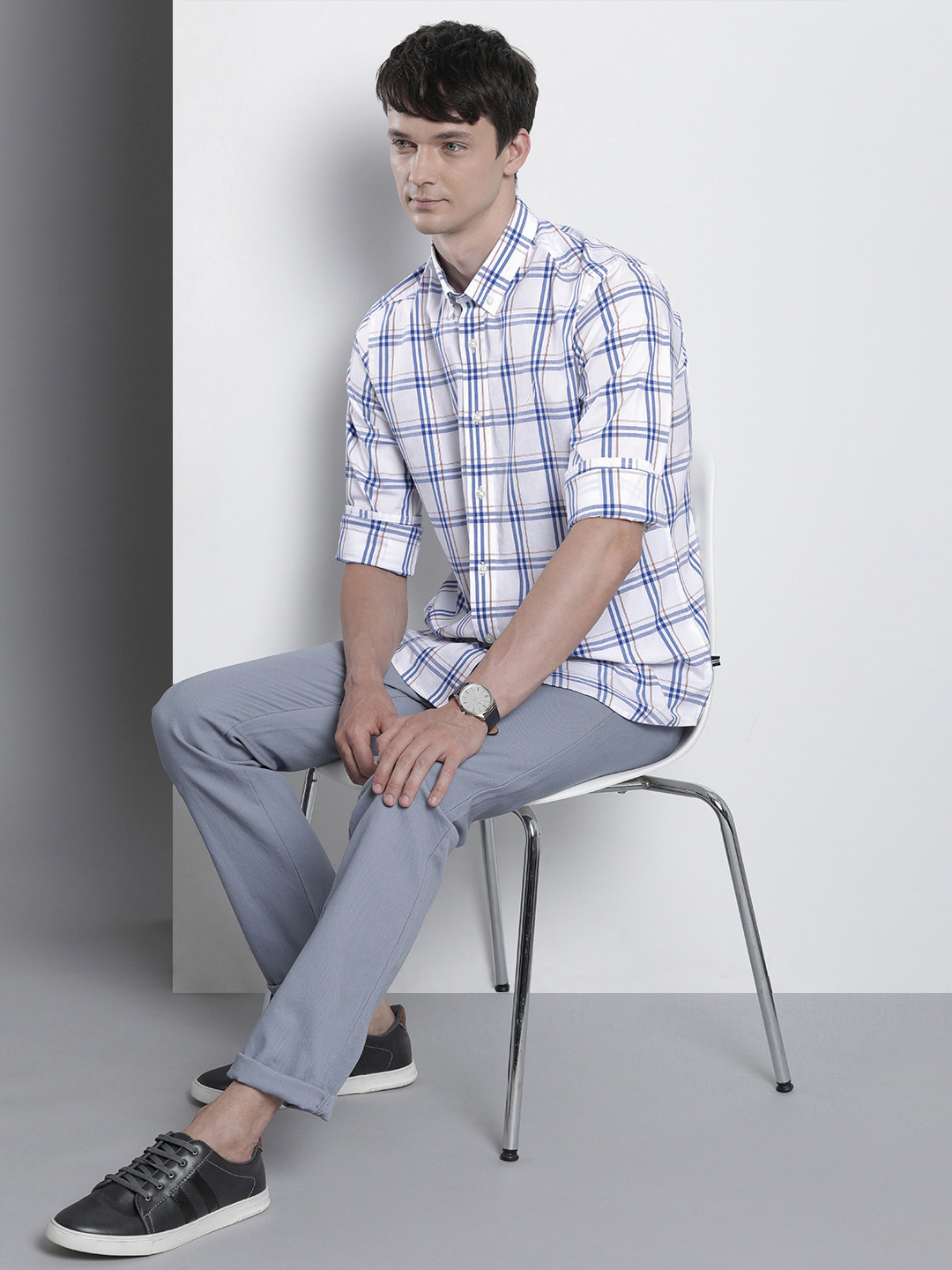 Nautinati Boys Standard Tartan Checked Pure Cotton Casual Shirt main image 1