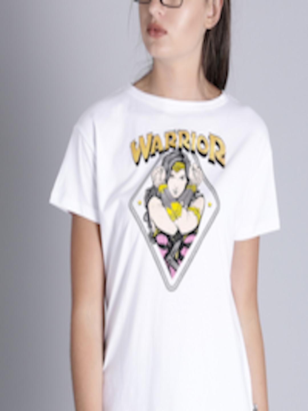 Buy Wonder Woman White Printed Round Neck Pure Cotton T Shirt - Tshirts ...