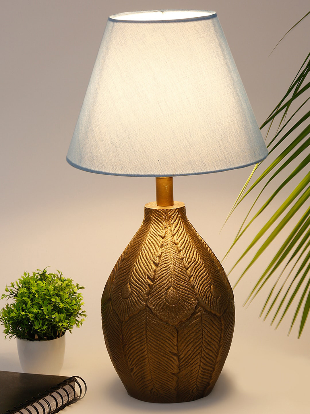 Buy Fabindia Basic Blue Acrylic Table Lamp With Shade Table Lamps for