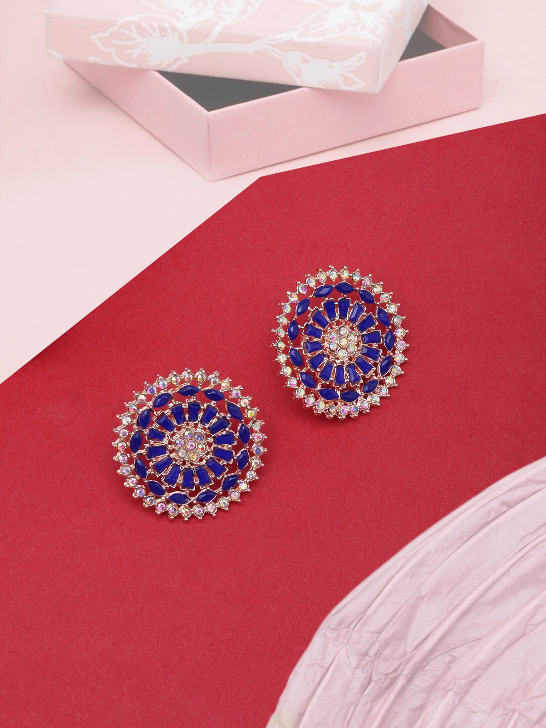 Buy DIVA WALK Gold Plated Circular Studs Earrings - Earrings for Women ...