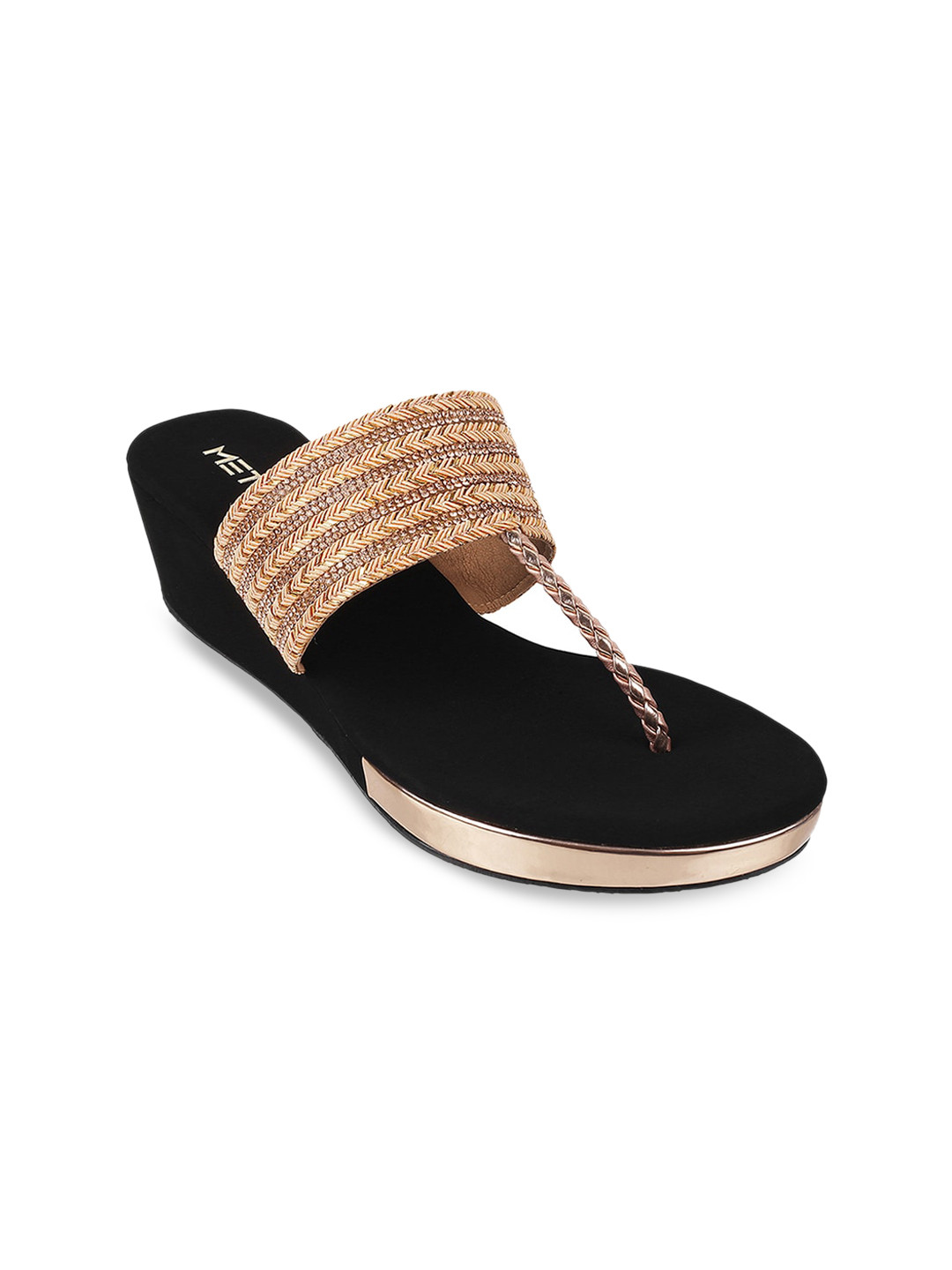 metallic wedge heels