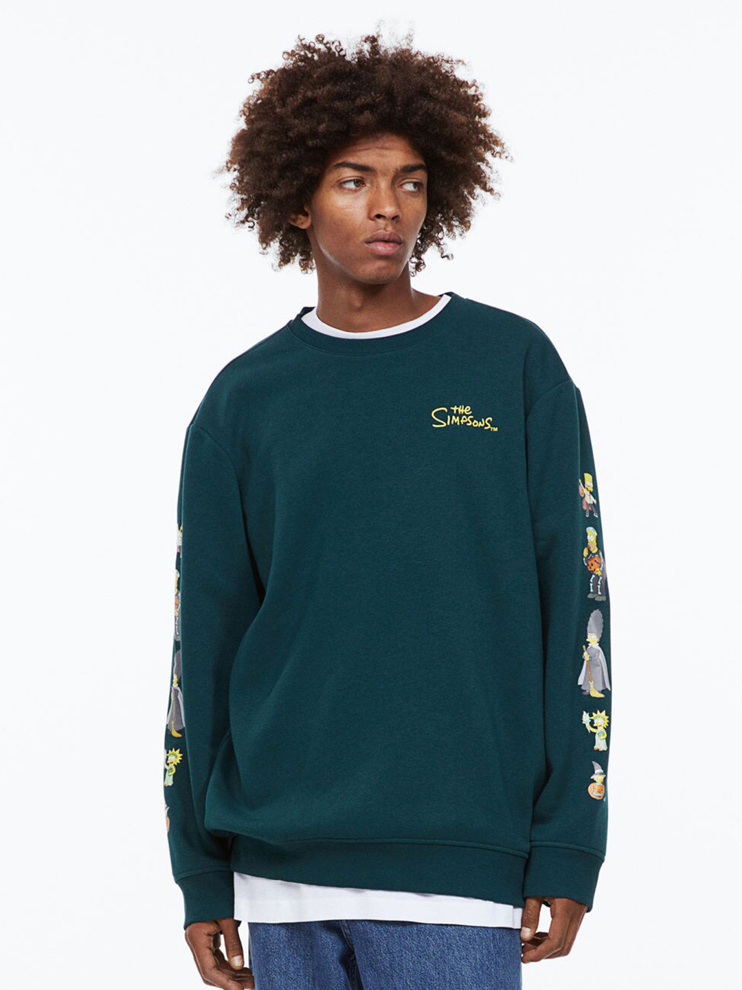 Buy H&M Men Regular Fit Printed Sweatshirt Sweatshirts for Men
