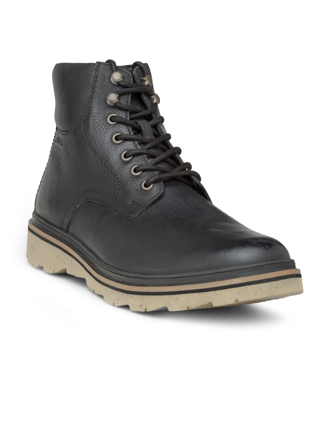 Buy Clarks Men Black Solid High Top Leather Boots Boots for Men