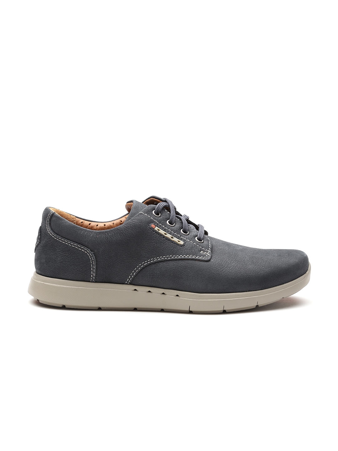 Buy Clarks Men Navy Blue Nubuck Leather Sneakers - Casual Shoes for Men ...
