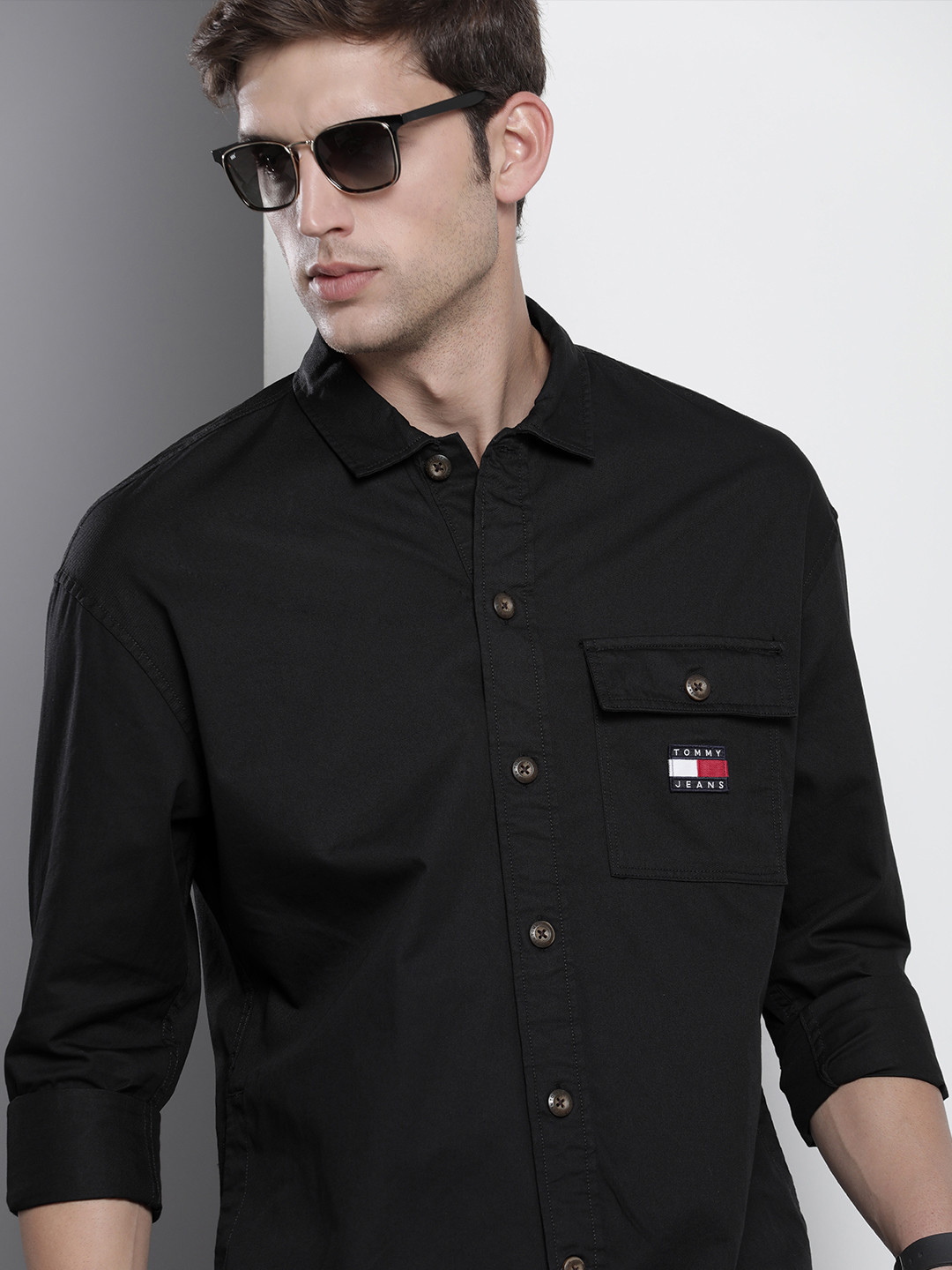 Buy Tommy Hilfiger Men Solid Oversize Fit Organic Cotton Casual Shirt