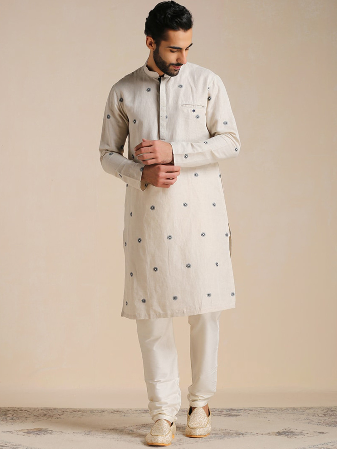 Buy Manyavar Floral Woven Design Cotton Kurta Kurtas for Men 21166338