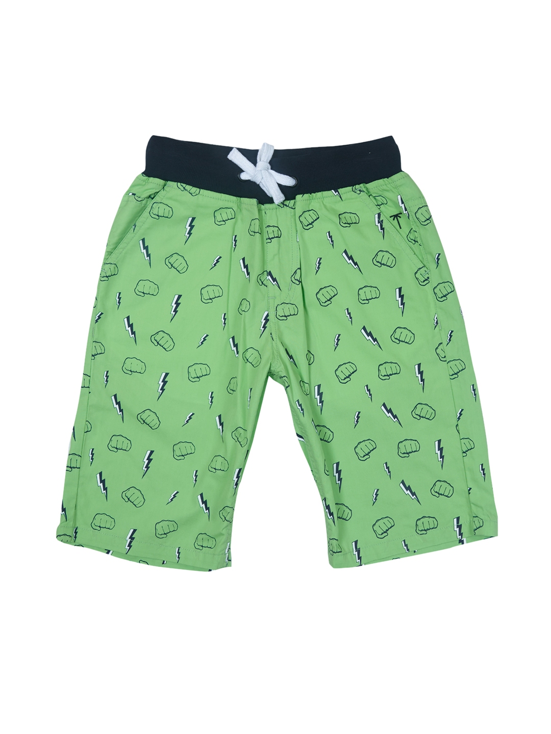 Buy Palm Tree Boys Green Printed Regular Fit Shorts - Shorts for Boys ...