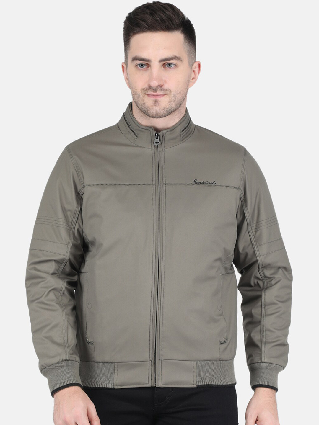 Buy Monte Carlo Men Mock Collar Bomber Jacket Jackets for Men