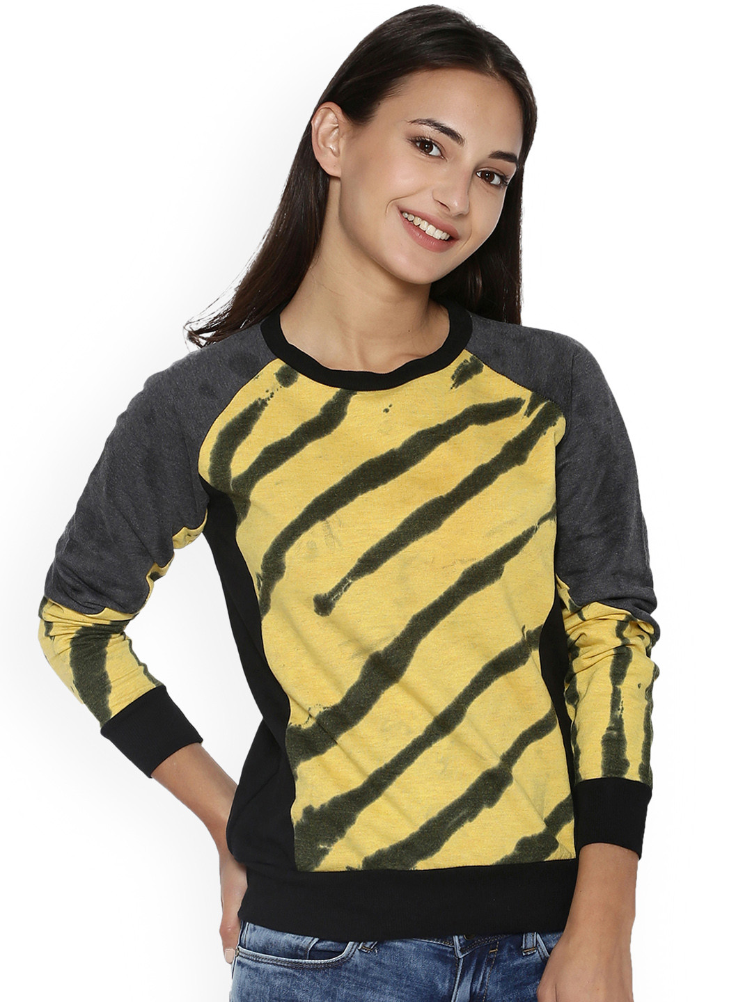 Buy Campus Sutra Women Yellow Printed Sweatshirt - Sweatshirts for Women 2117834 | Myntra