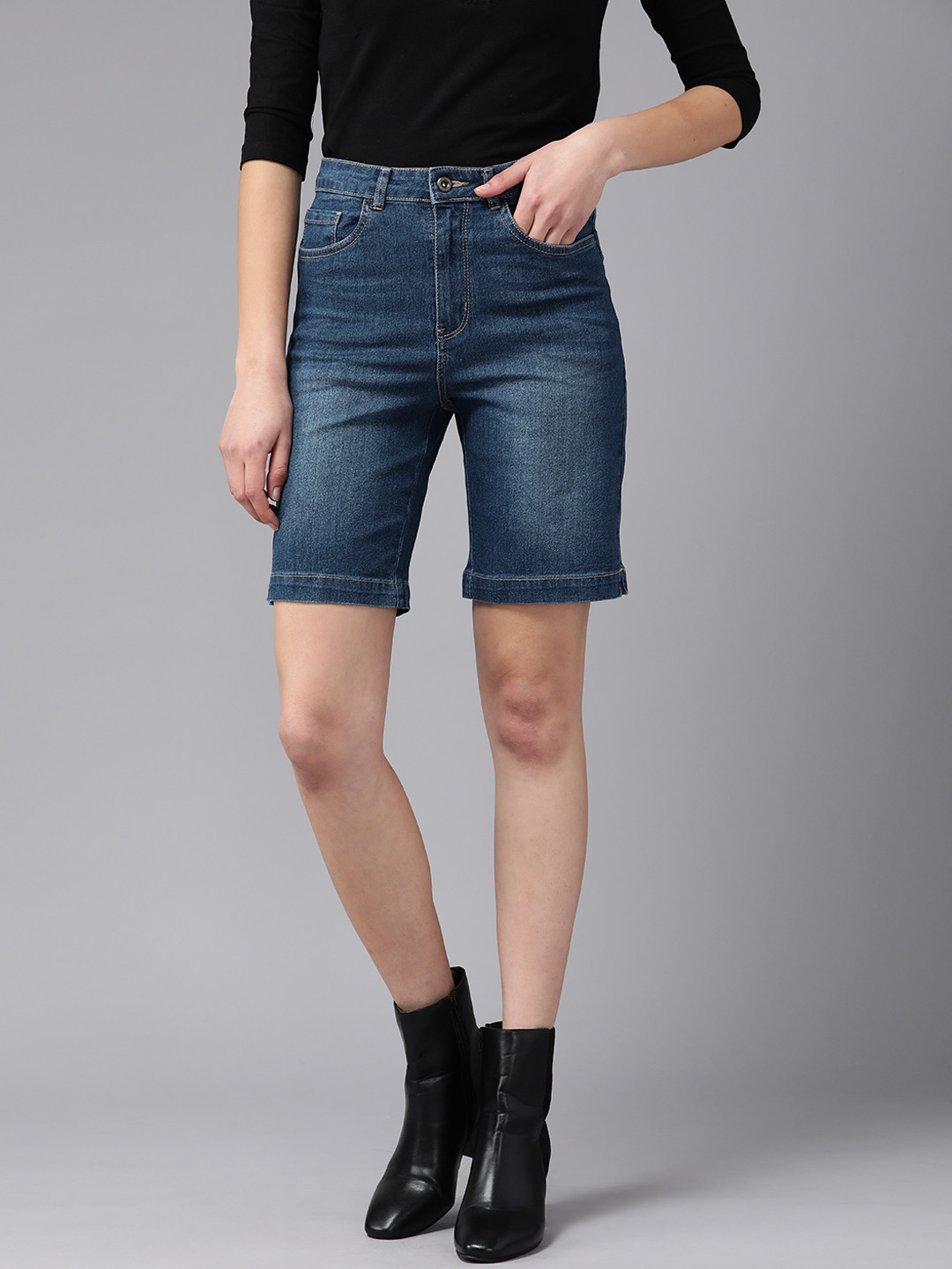 Buy Roadster Women Blue Denim Shorts Shorts for Women 21178766 Myntra