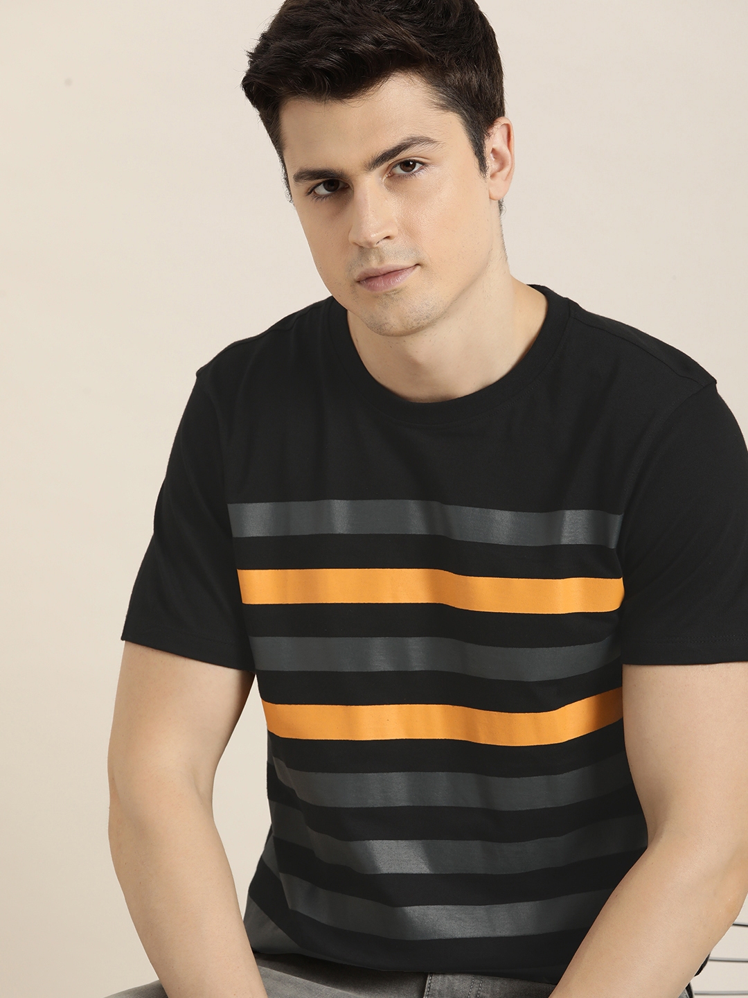 Buy INVICTUS Striped Pure Cotton T Shirt - Tshirts for Men 21185178 ...