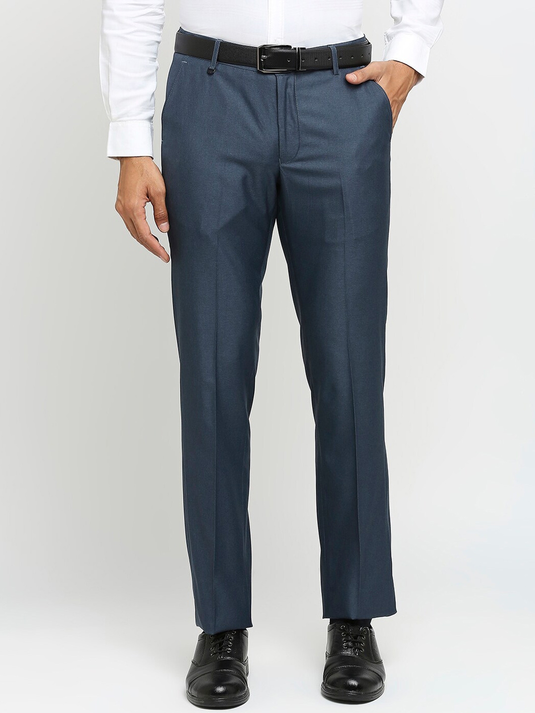 Buy Solemio Men Slim Fit Easy Wash Formal Trousers - Trousers for Men ...