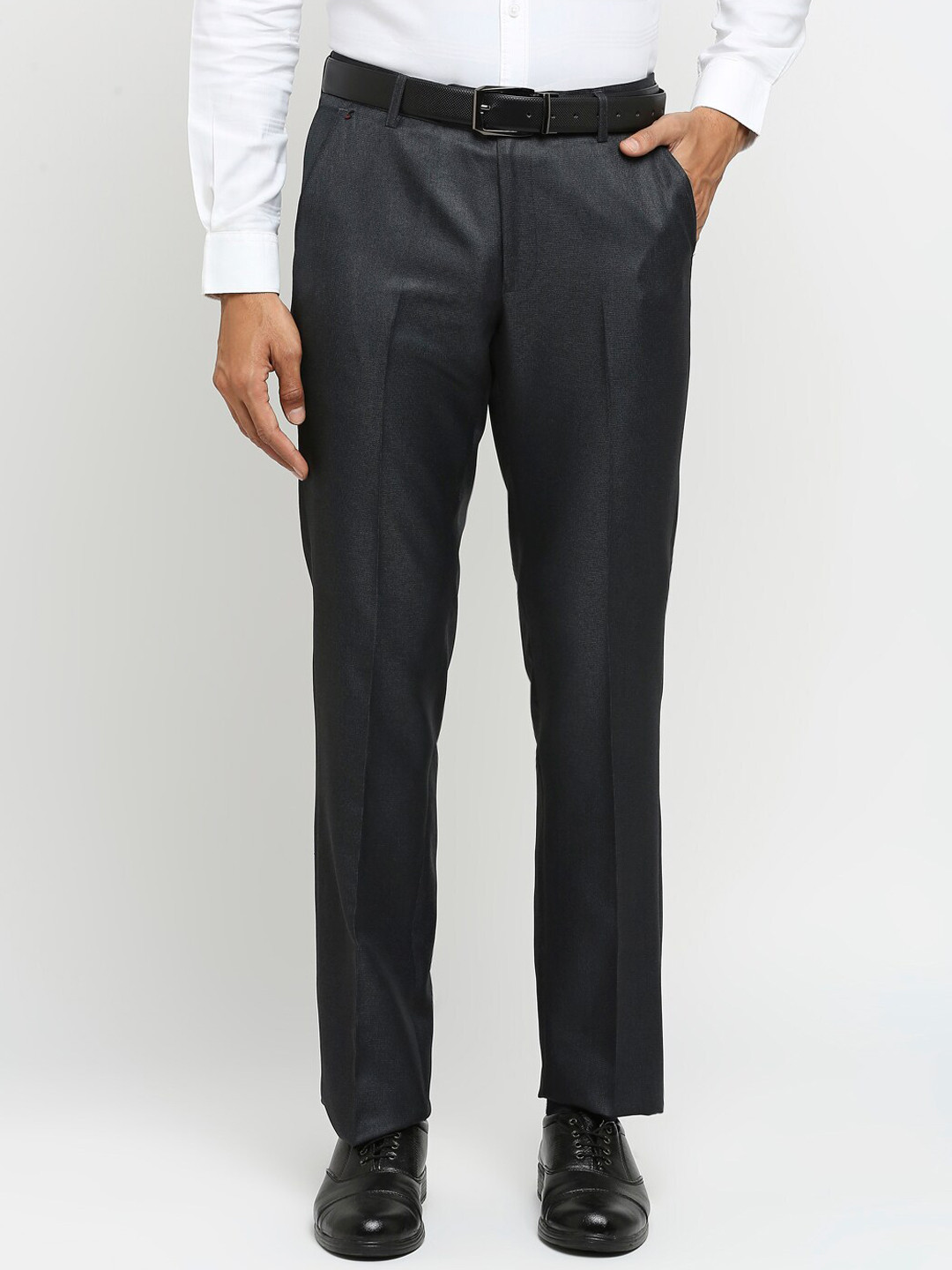 Buy Solemio Men Slim Fit Easy Wash Formal Trousers - Trousers for Men ...