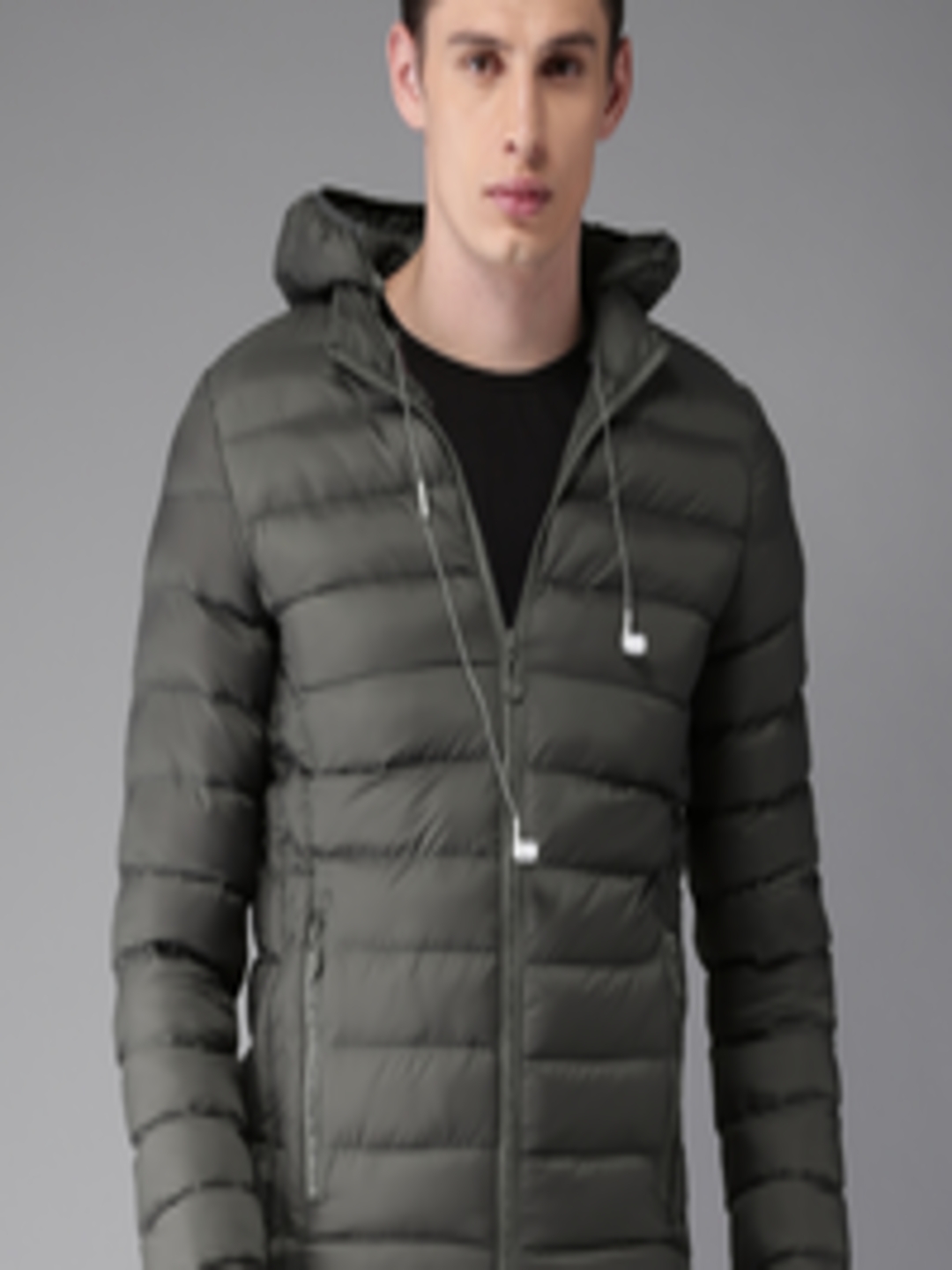 Buy Moda Rapido Men Grey Solid Puffer Jacket - Jackets for Men 2118839 ...