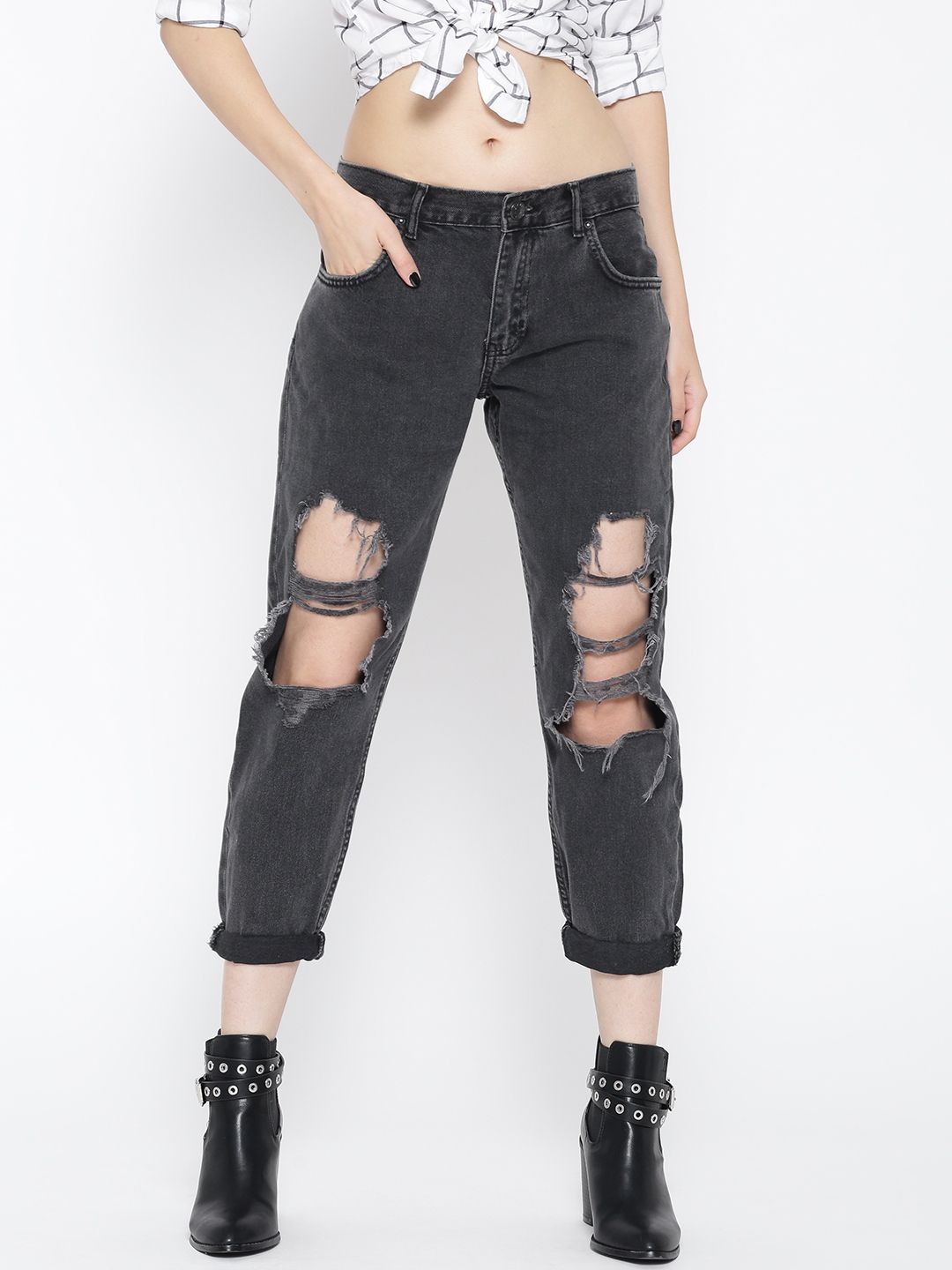 highly distressed jeans womens