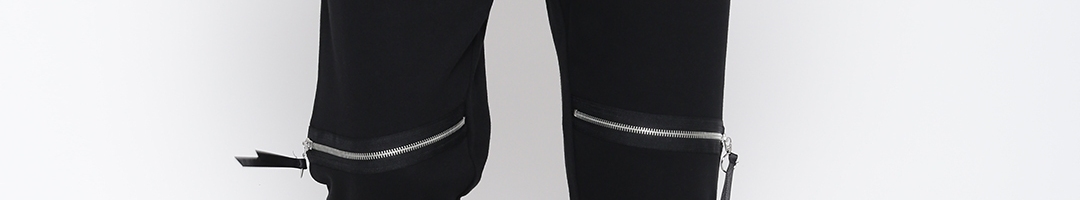 Buy FOREVER 21 Men Black Regular Fit Solid Joggers - Trousers for Men ...