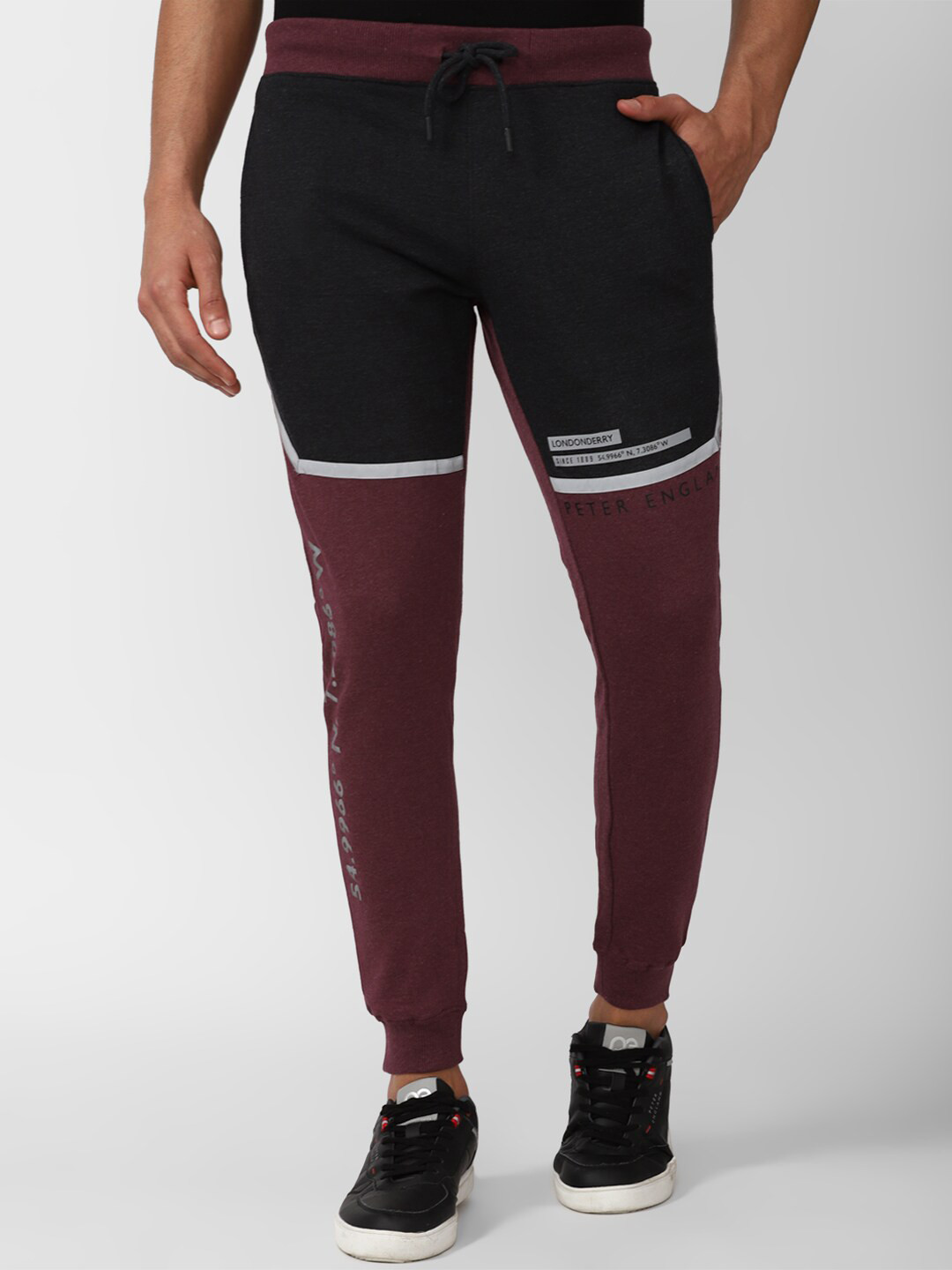 Buy Peter England Men Colourblocked Joggers Track Pants for Men