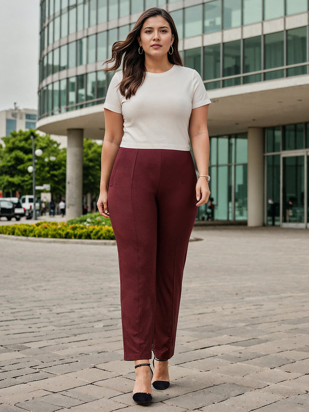 High-Rise Straight Pants