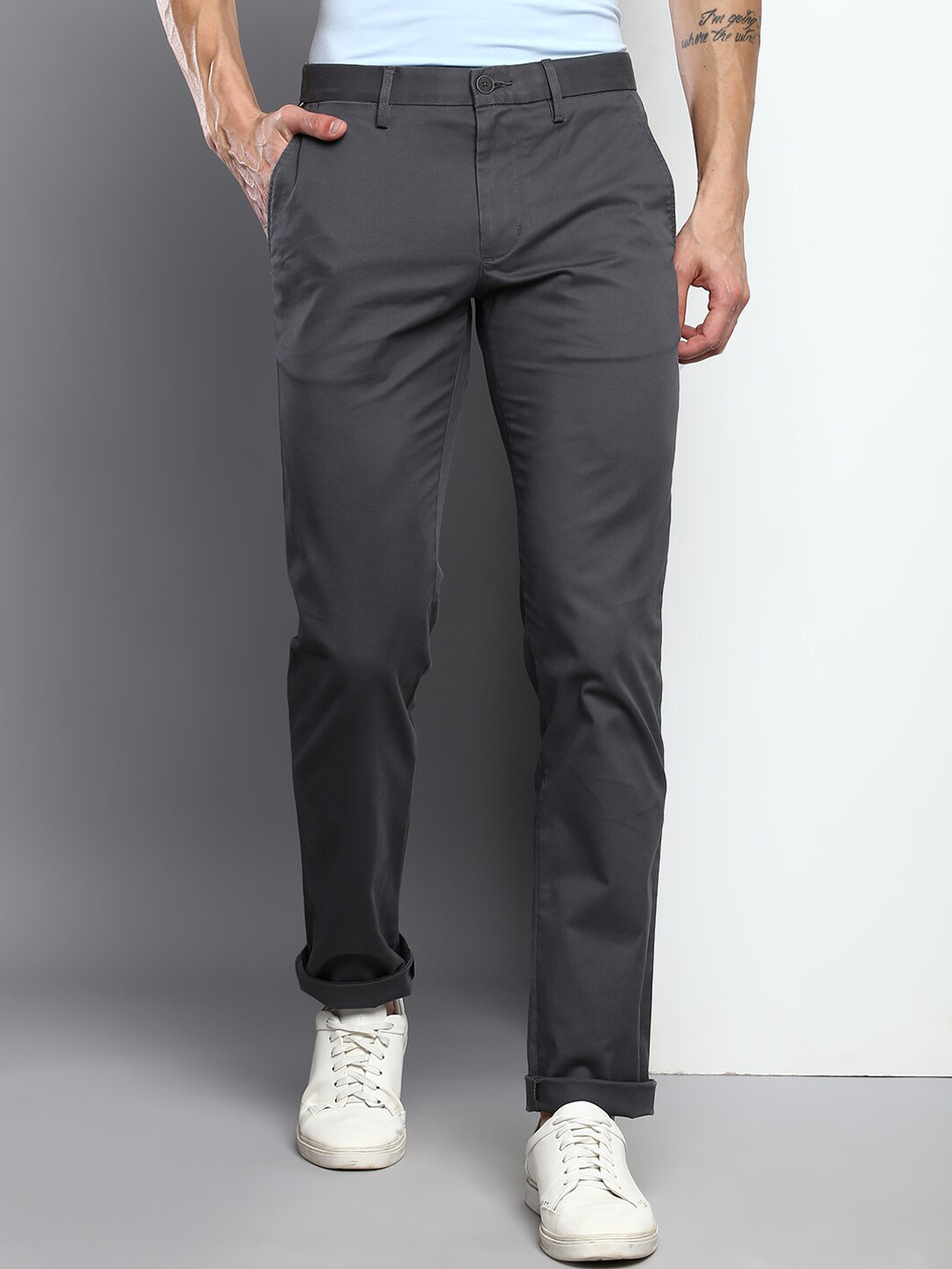 Buy Tommy Hilfiger Men Grey Chinos Trousers - Trousers for Men 21197070 ...