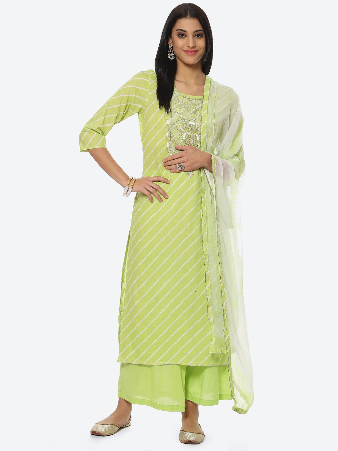 Buy Biba Leheriya Printed Unstitched Dress Material Dress Material