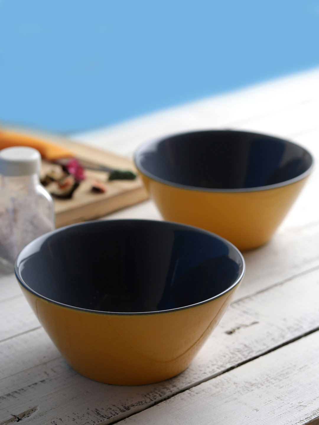 Buy MIAH Decor Yellow Set Of 2 Ceramic Serving Bowls Dinnerware for