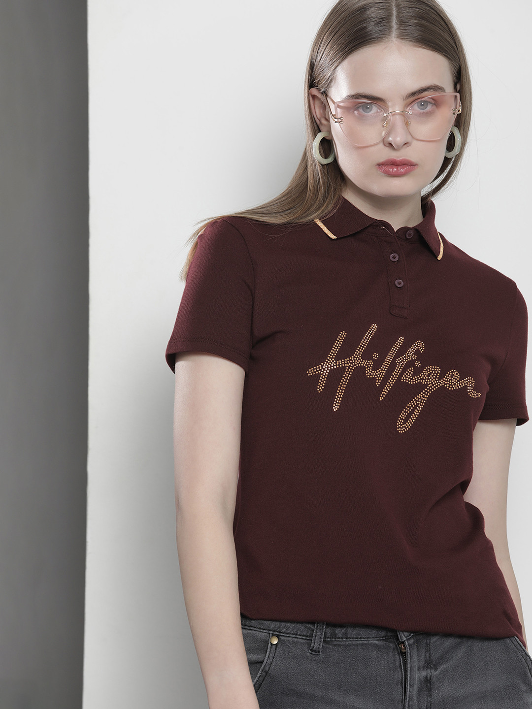 Buy Tommy Hilfiger Women Polo Collar T Shirt Tshirts for Women