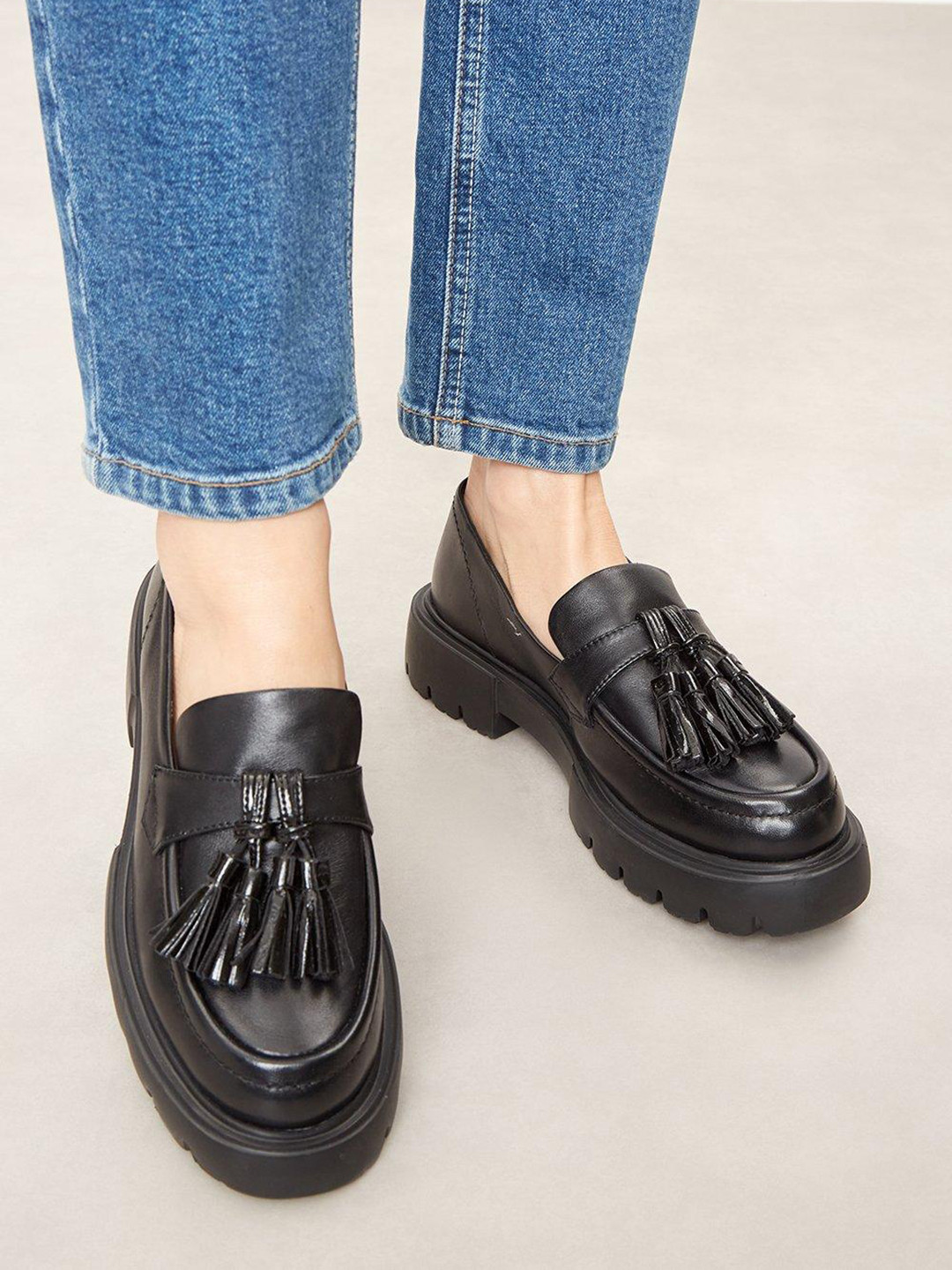 Buy DOROTHY PERKINS Women Leather Tassel Chunky Loafers Casual Shoes
