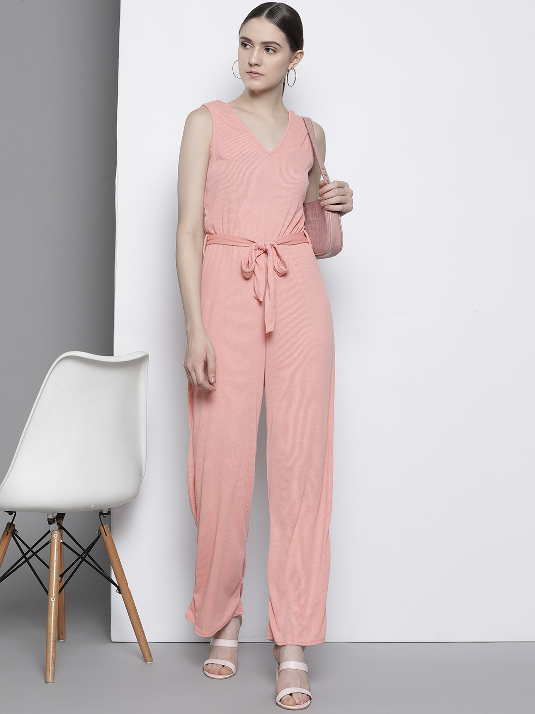 Buy DOROTHY PERKINS Ribbed V Neck Basic Jumpsuit Jumpsuit for Women