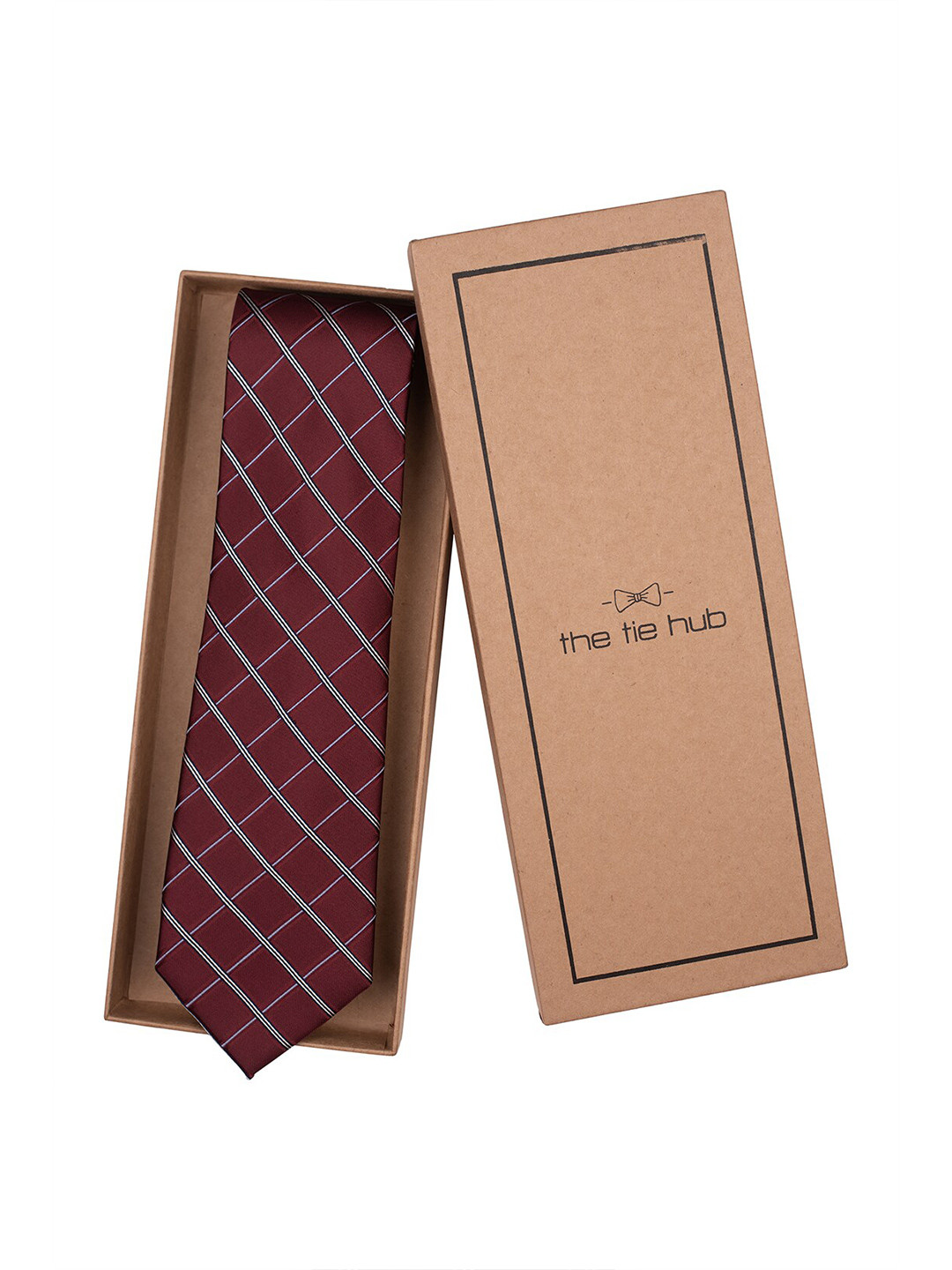Buy The Tie Hub Men Checked Pure Silk Broad Tie Ties for Men 21212960