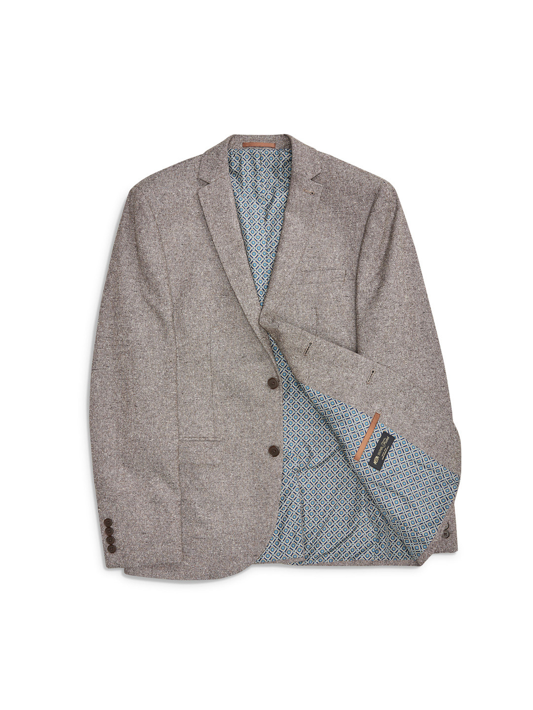 Buy Next Men Beige Self Design Single Breasted Slim Fit Formal Blazer