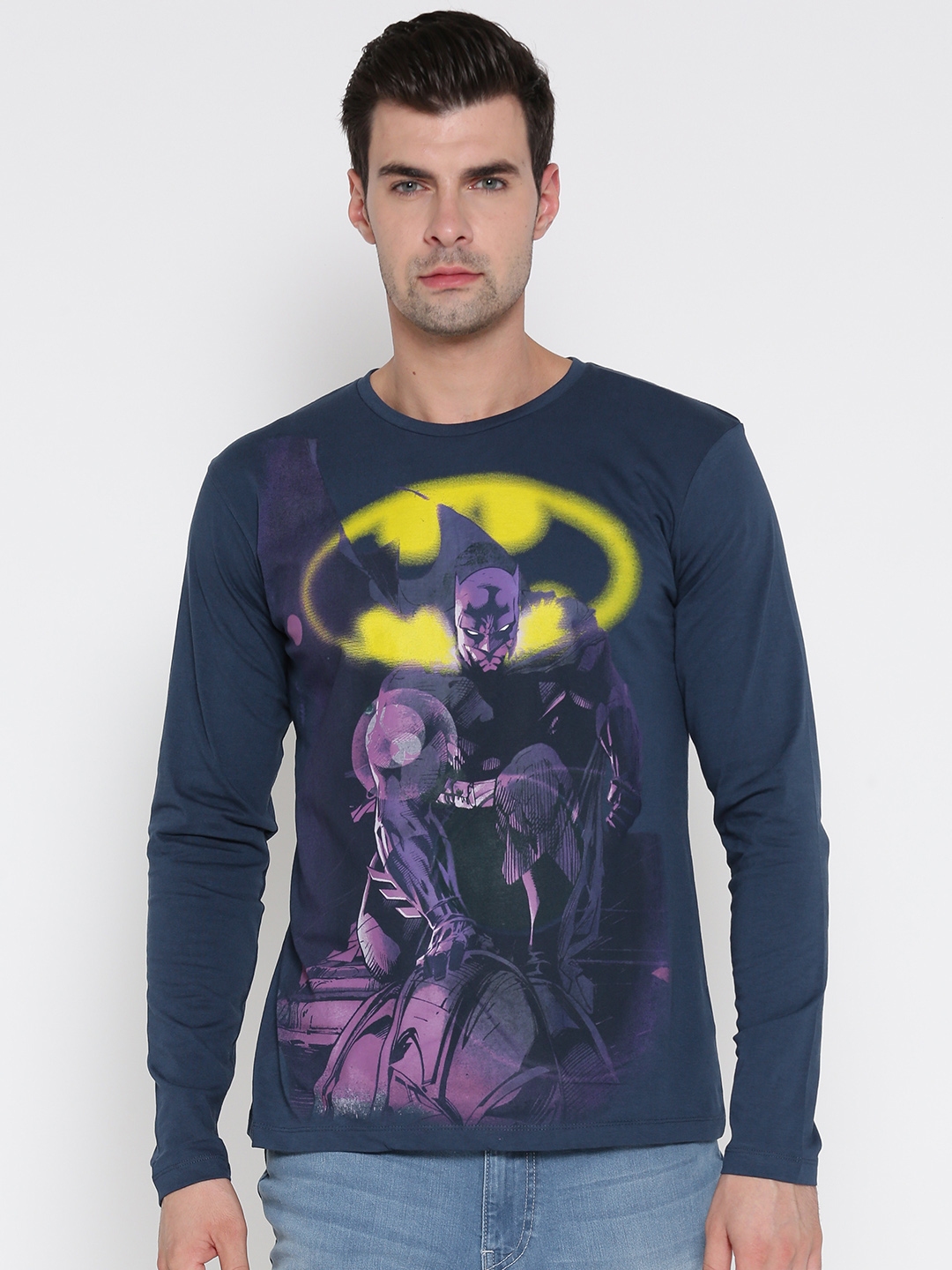 Buy Free Authority Batman Featured Blue Tshirt For Men - Tshirts for ...