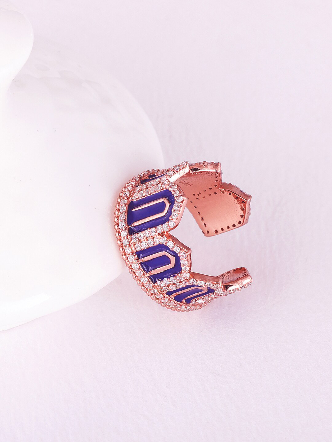 Buy GIVA 92.5 Sterling Silver Silver Rose Gold Plated Stone Studded