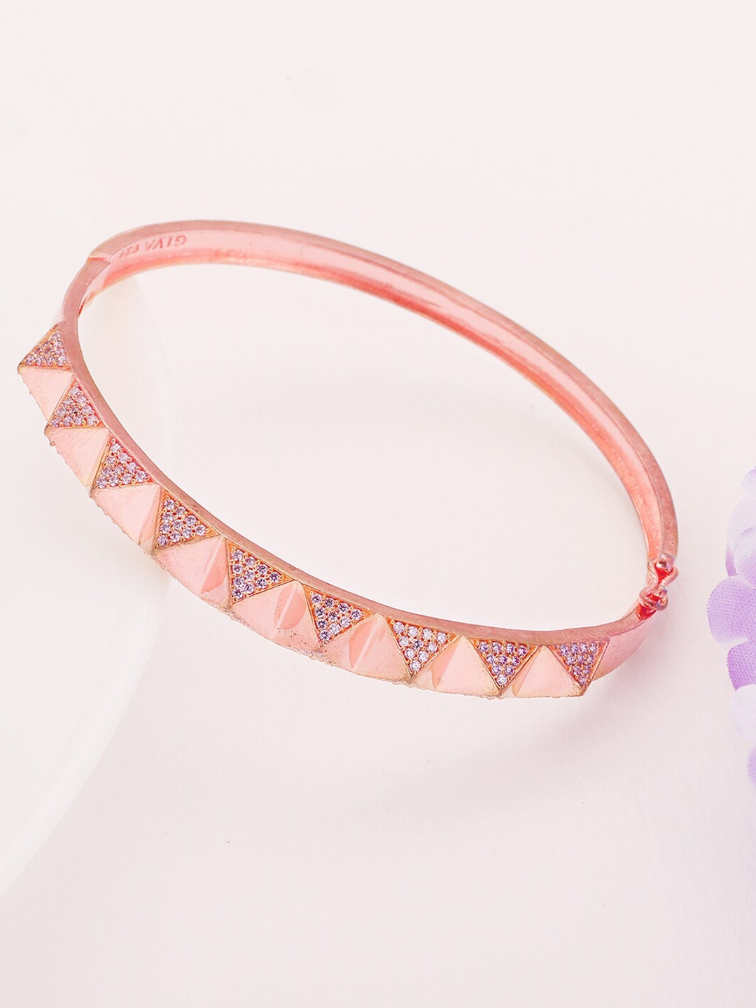 Buy GIVA Women Sterling Silver Antique Rose Gold Plated Bangle Style ...