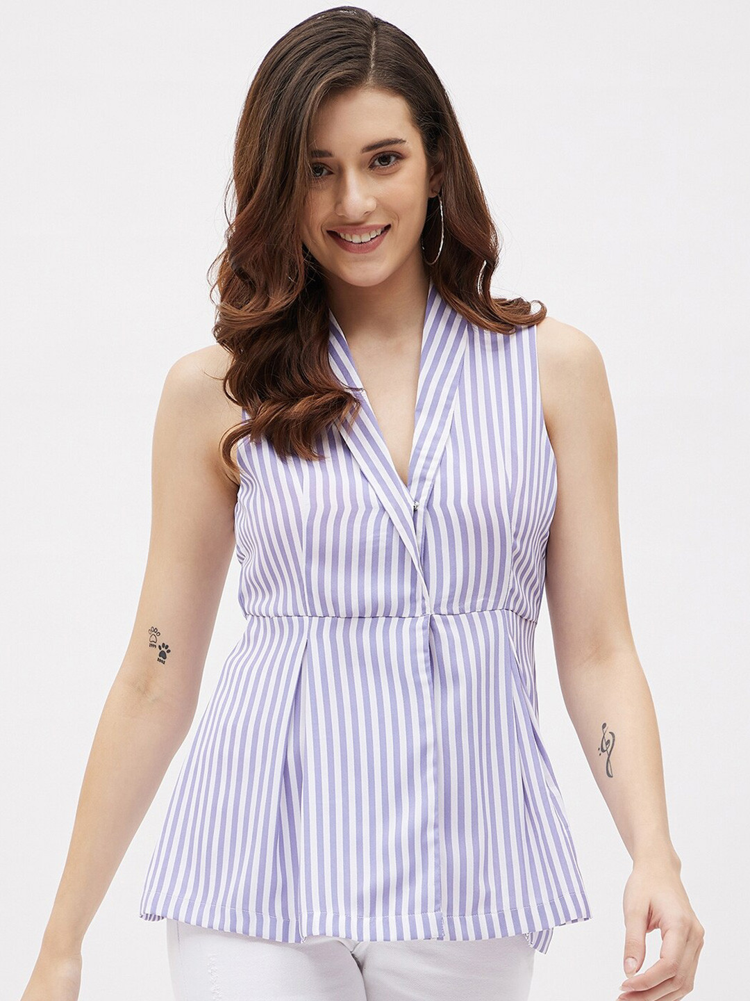 Buy Kibo Striped Crepe Empire Top Tops for Women 21230044 Myntra