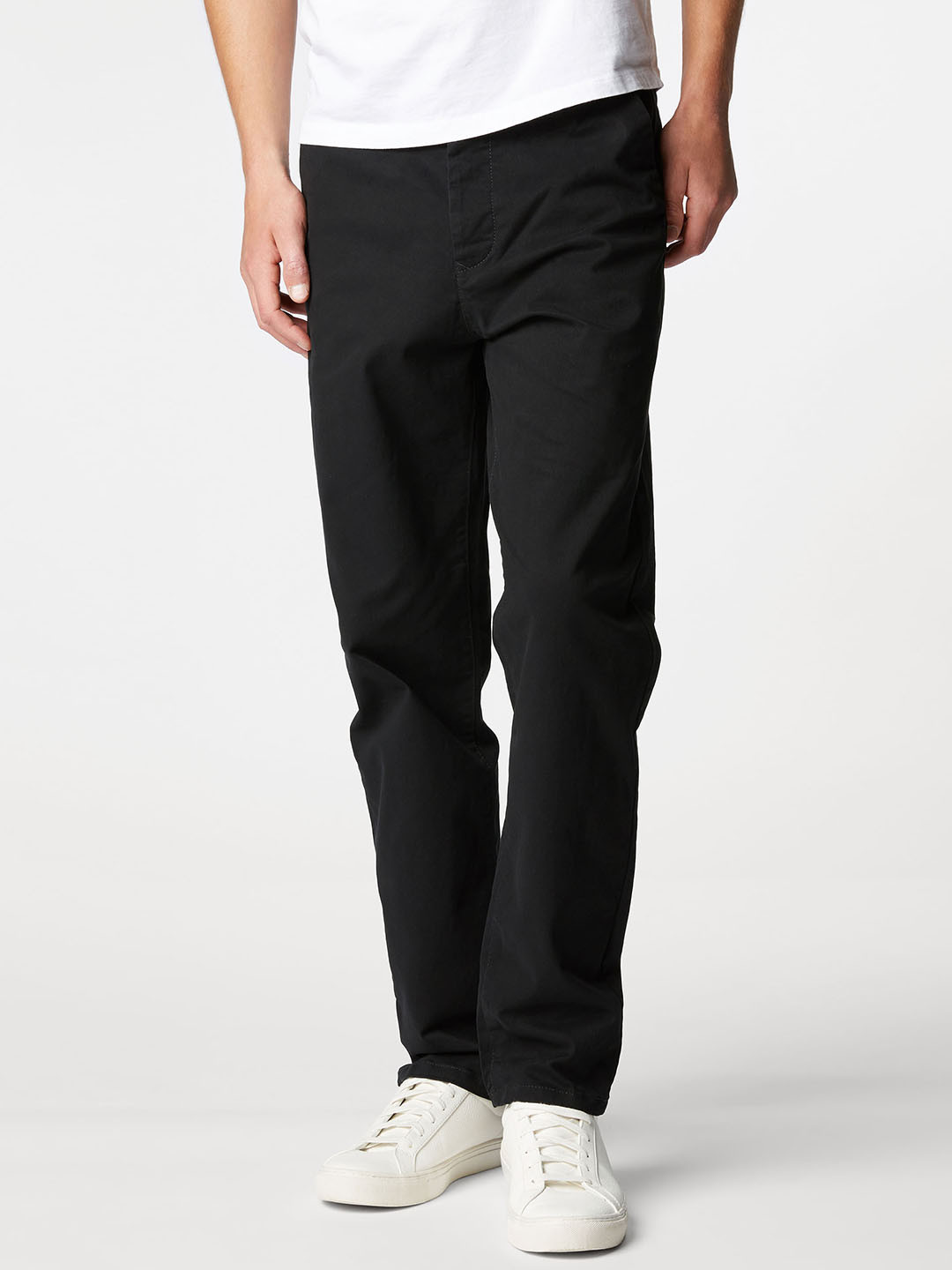 Buy Next Men Black Straight Fit Solid Chinos Trousers for Men 2123190