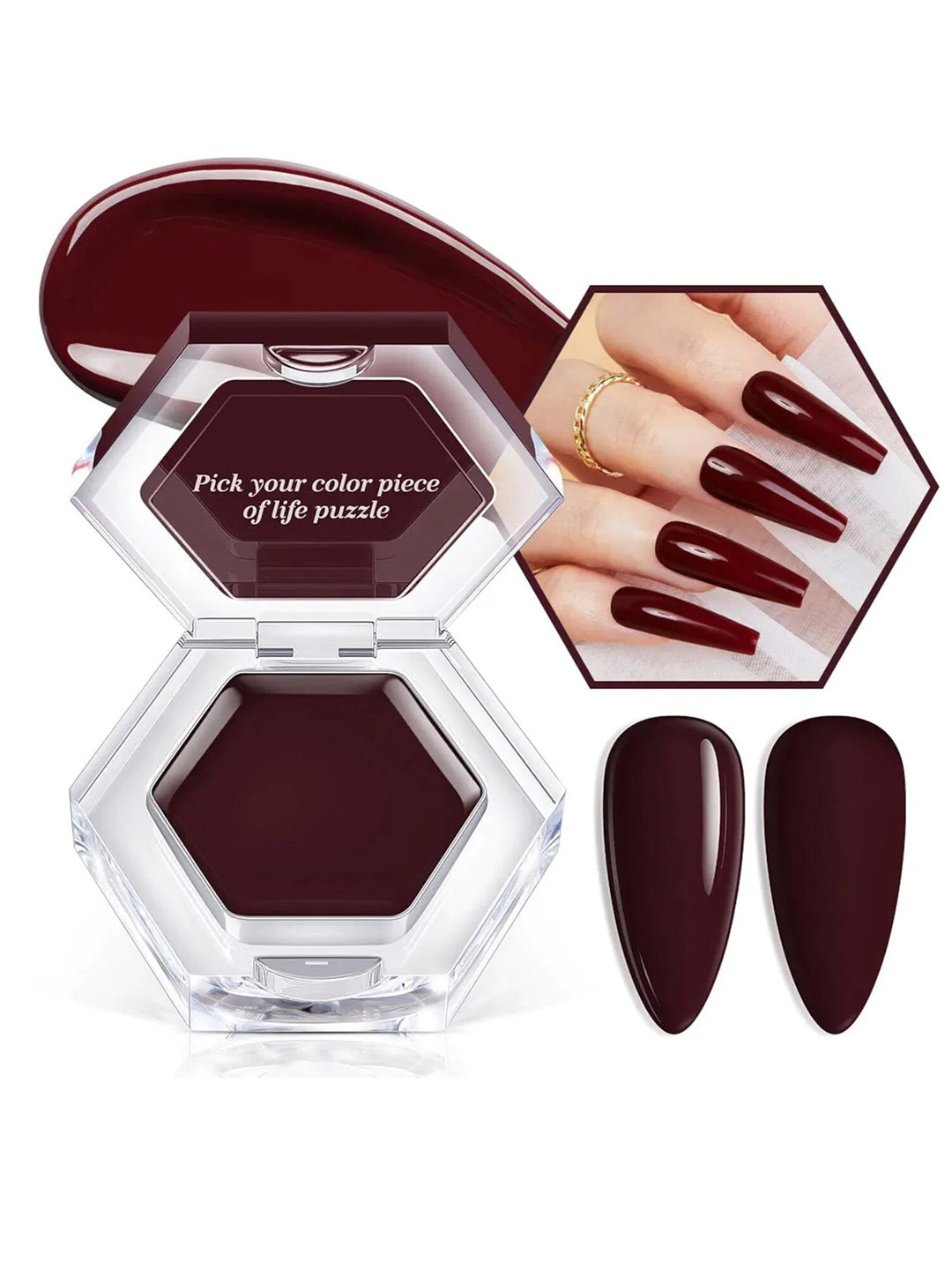 Buy Modelones Single Solid Cream Gel Nail Polish Color Cube 3g Maroon